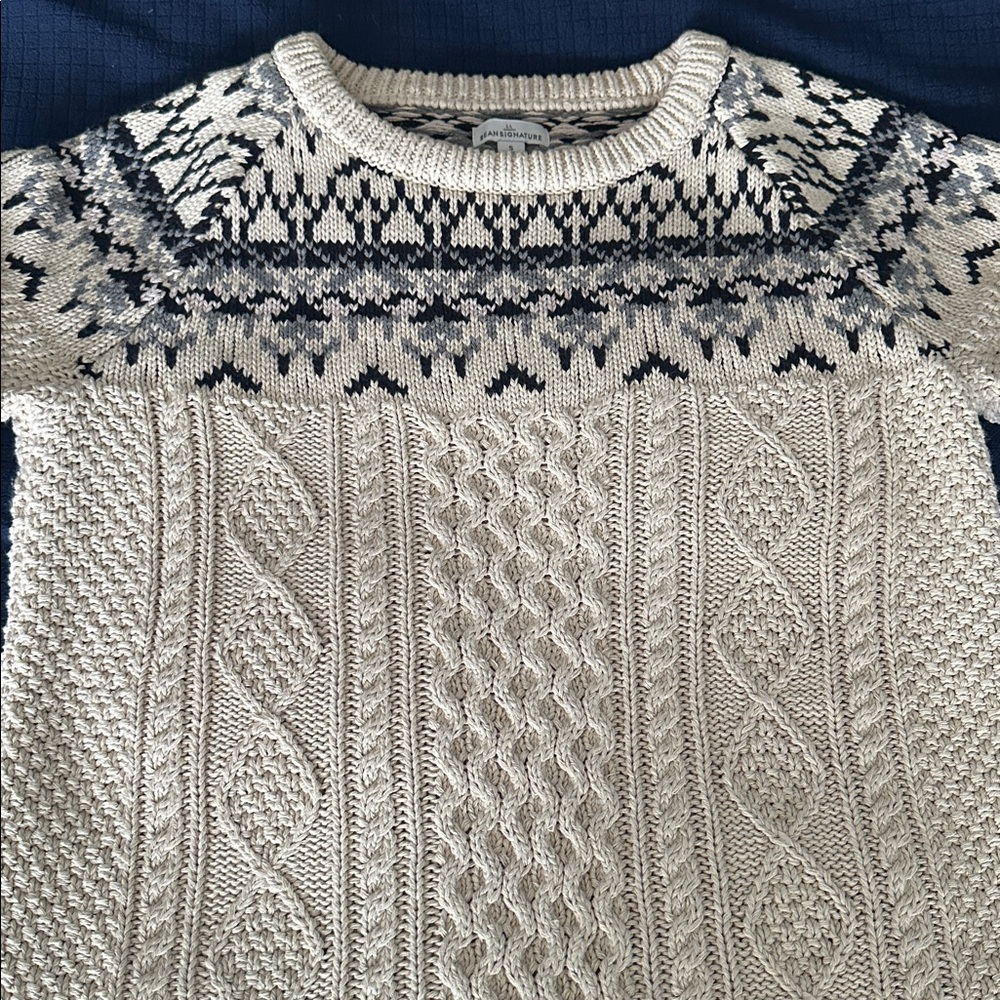 Women's Signature Cotton Fisherman Tunic Sweater, Fair Isle - Picture 6 of 9